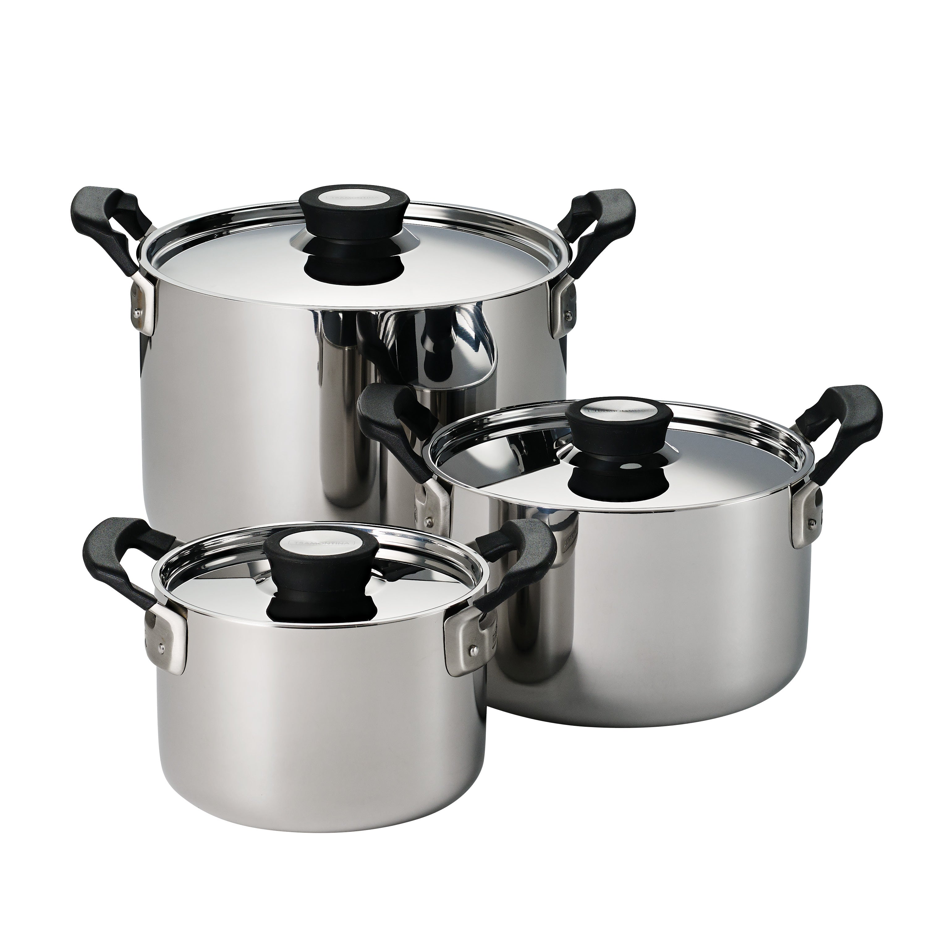 tramontina-nesting-6-piece-stainless-steel-tri-ply-clad-sauce-and-stock-pot-set- image 1