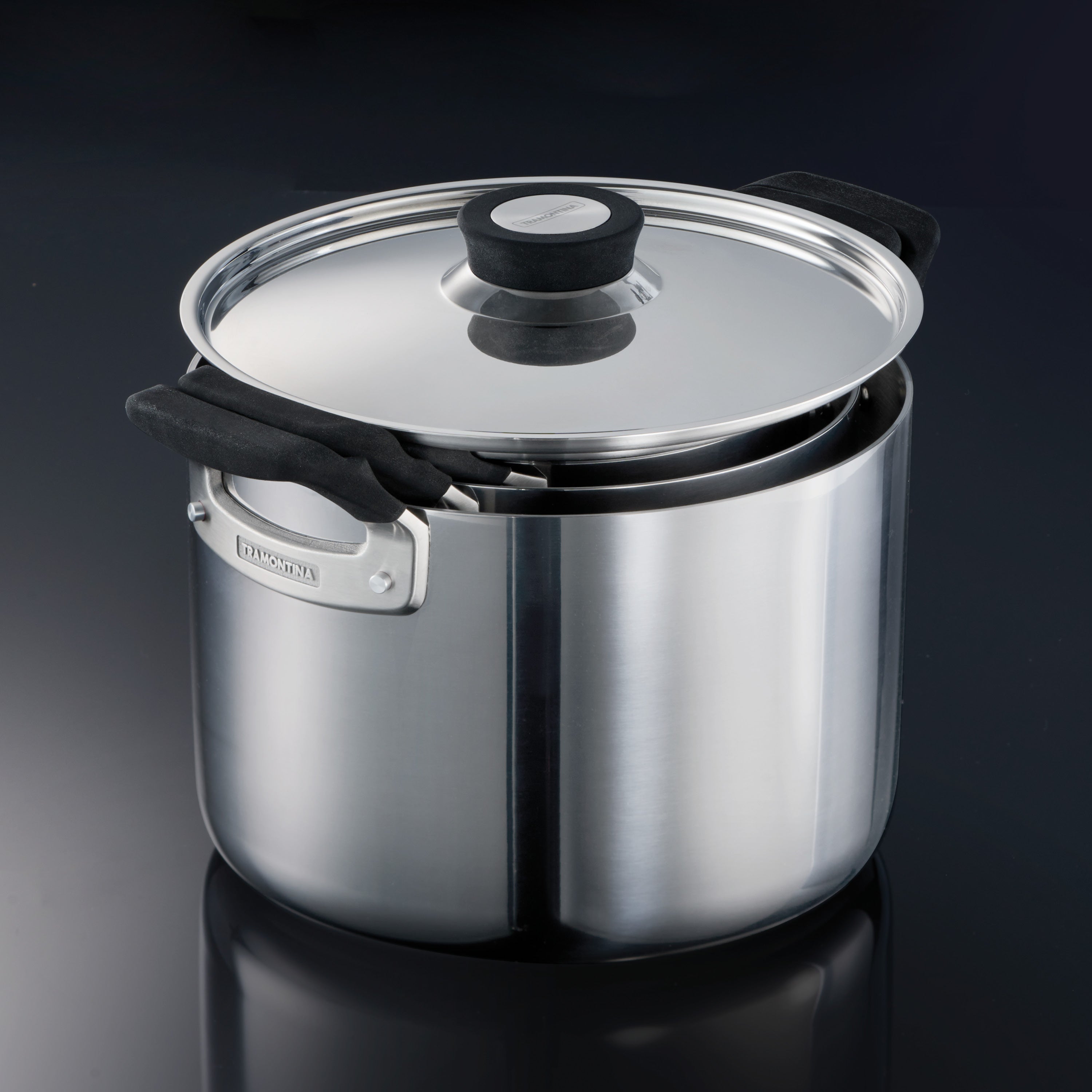 tramontina-nesting-6-piece-stainless-steel-tri-ply-clad-sauce-and-stock-pot-set- image 6