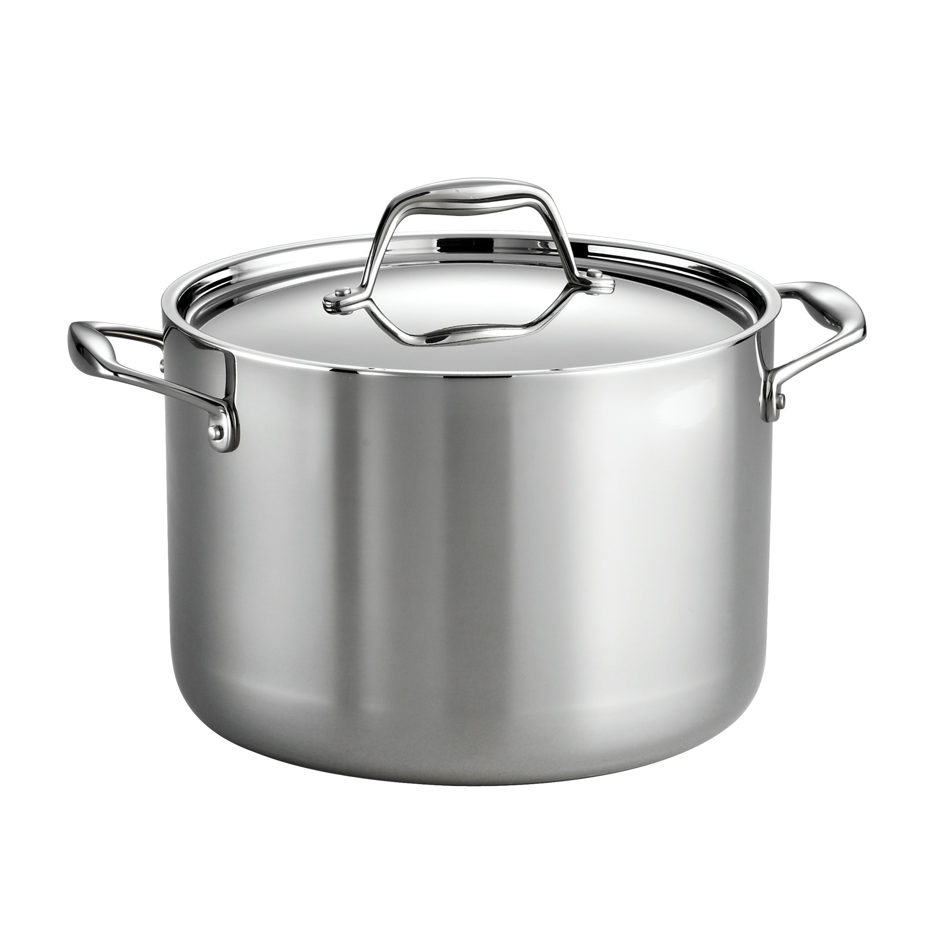 tramontina-signature-8-quart-tri-ply-clad-stainless-steel-covered-stock-pot-pfoa image 1