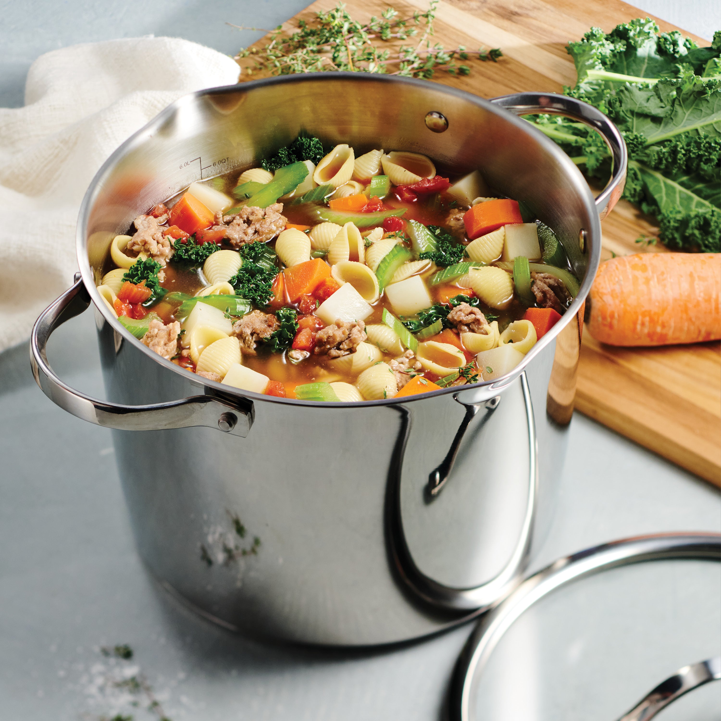 tramontina-tempo-8-quart-tri-ply-base-stainless-steel-covered-stock-pot image 2