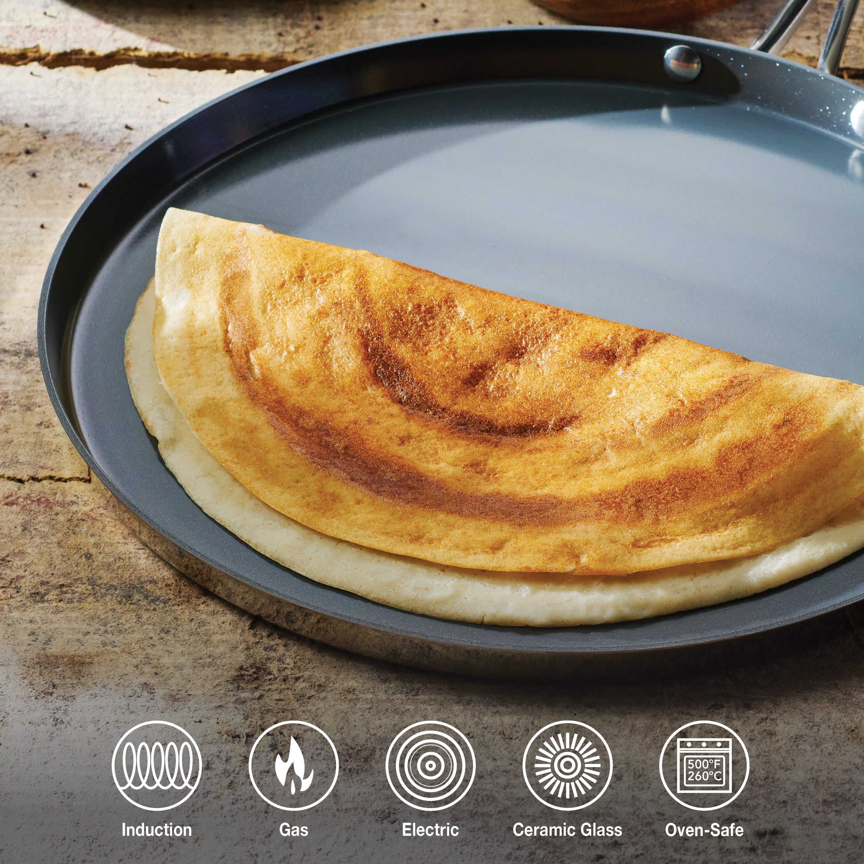 tramontina-utsava-tri-ply-clad-stainless-steel-ceramic-nonstick-dosa-tawa image 7