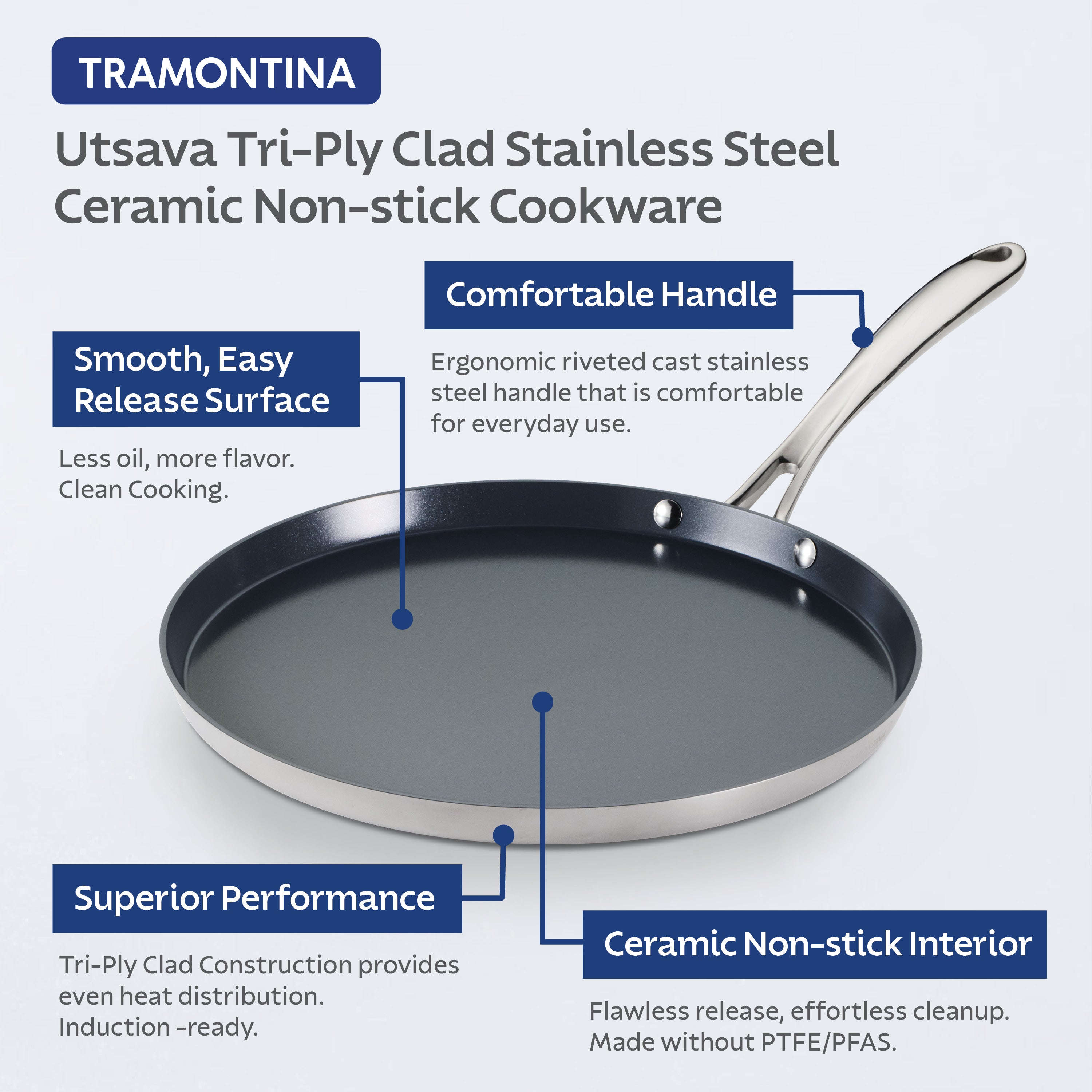 tramontina-utsava-tri-ply-clad-stainless-steel-ceramic-nonstick-dosa-tawa image 4
