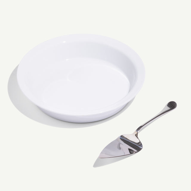 made-in-pie-serving-set-porcelain-pie-dish-and-pie-server-oven-to-table-holiday- image 1