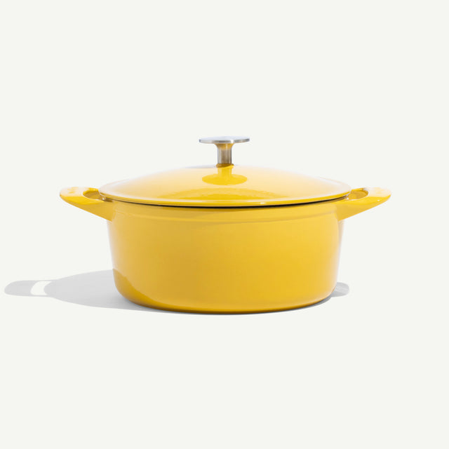 made-in-round-enameled-cast-iron-dutch-oven-5-5qt-hand-enameled-kitchen-heirloom image 1