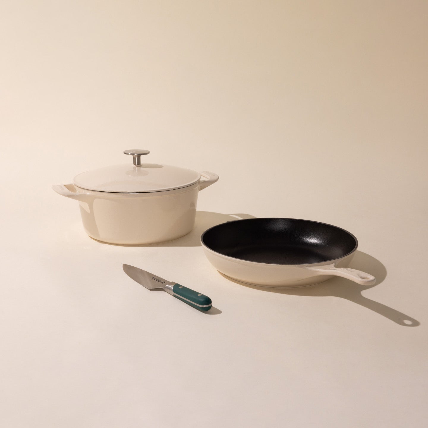 made-in-enameled-cast-iron-and-knife-set-3-piece-french-made-culinary-set image 1